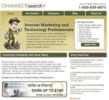 Onward Search Homepage
