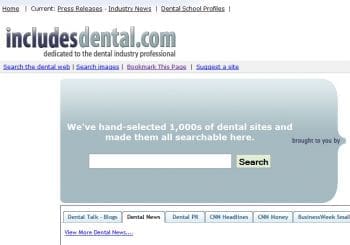 dental search engine homepage