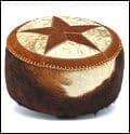 cowhide ottoman