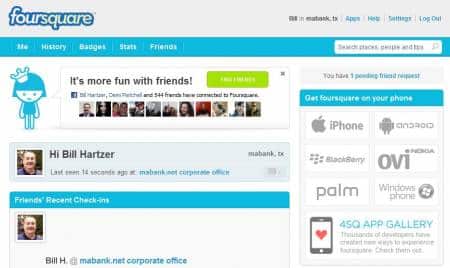 check in on Foursquare