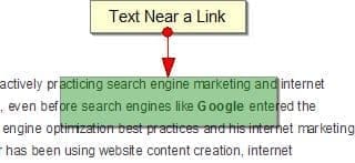 text near links
