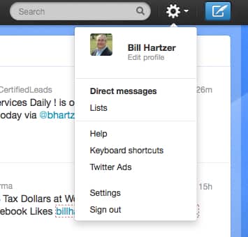 twitter settings