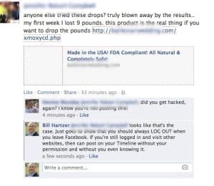 Facebook post without permission