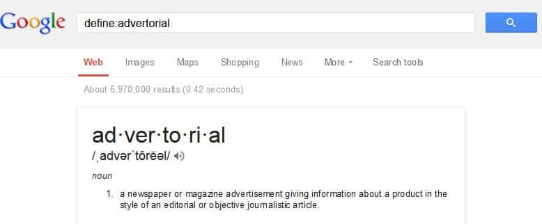 define advertorial