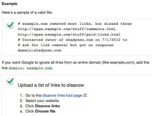 Google disavow example