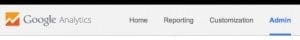 google analytics admin tab