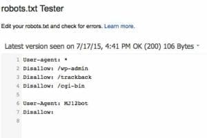 google search console robots.txt tester