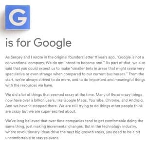 G is for Gooogle