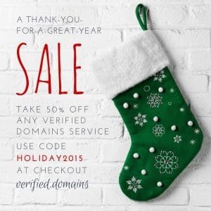 verified domains holiday deal