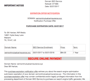 domain notification