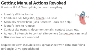Google links manual penalty