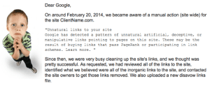 Google reconsideration request example