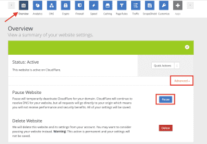 pause cloudflare