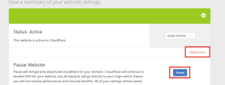 pause cloudflare