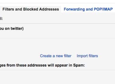 Filters and Blocked Addresses