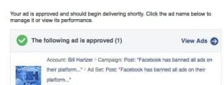 facebook boosted post approved