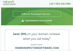network solutions domain renewal