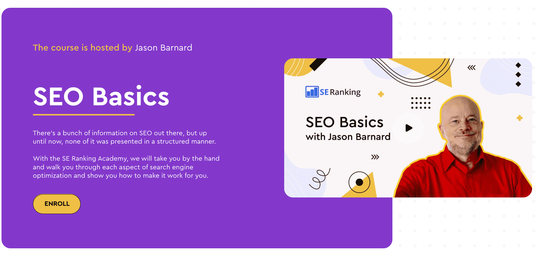 SEO Basics course hosted by Jason Barnard