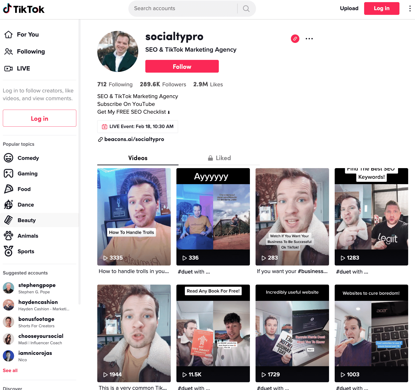TikTok @SocialtyPro