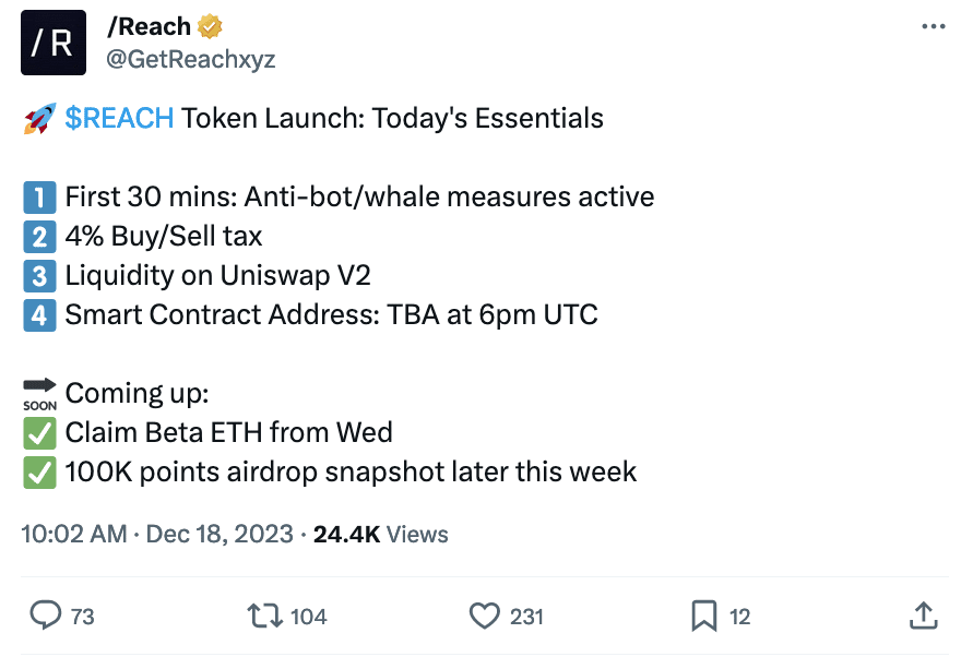 Web3's biggest investors back social-fi innovation company /Reach in a bid to 'fix Crypto Twitter'