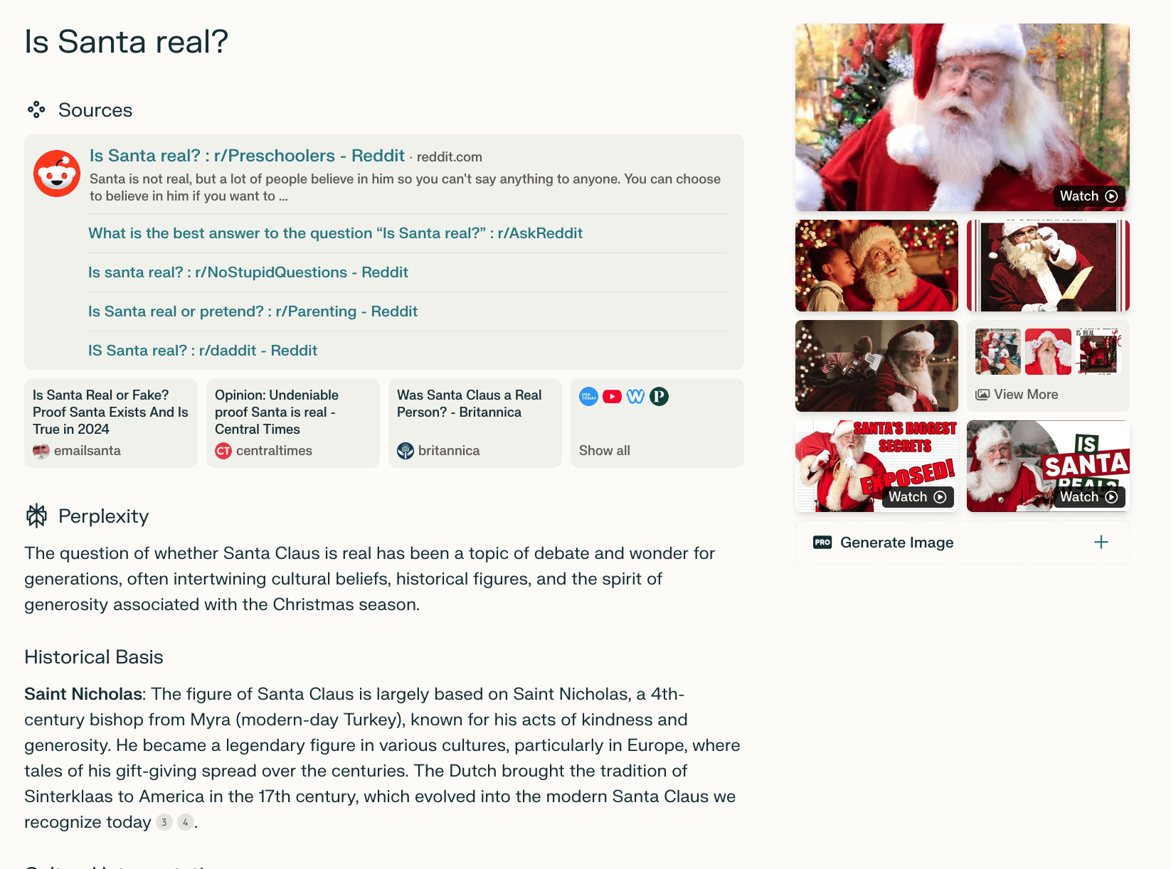 perplexity.ai is santa real
