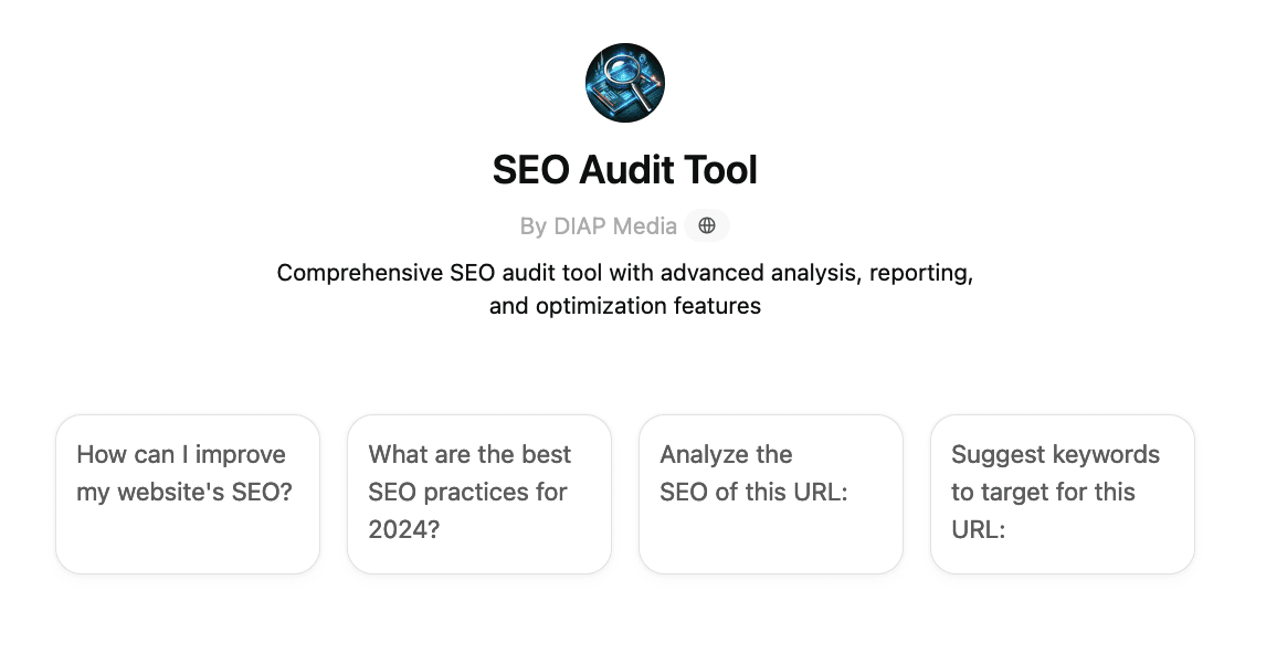 SEO audit tool, diap media