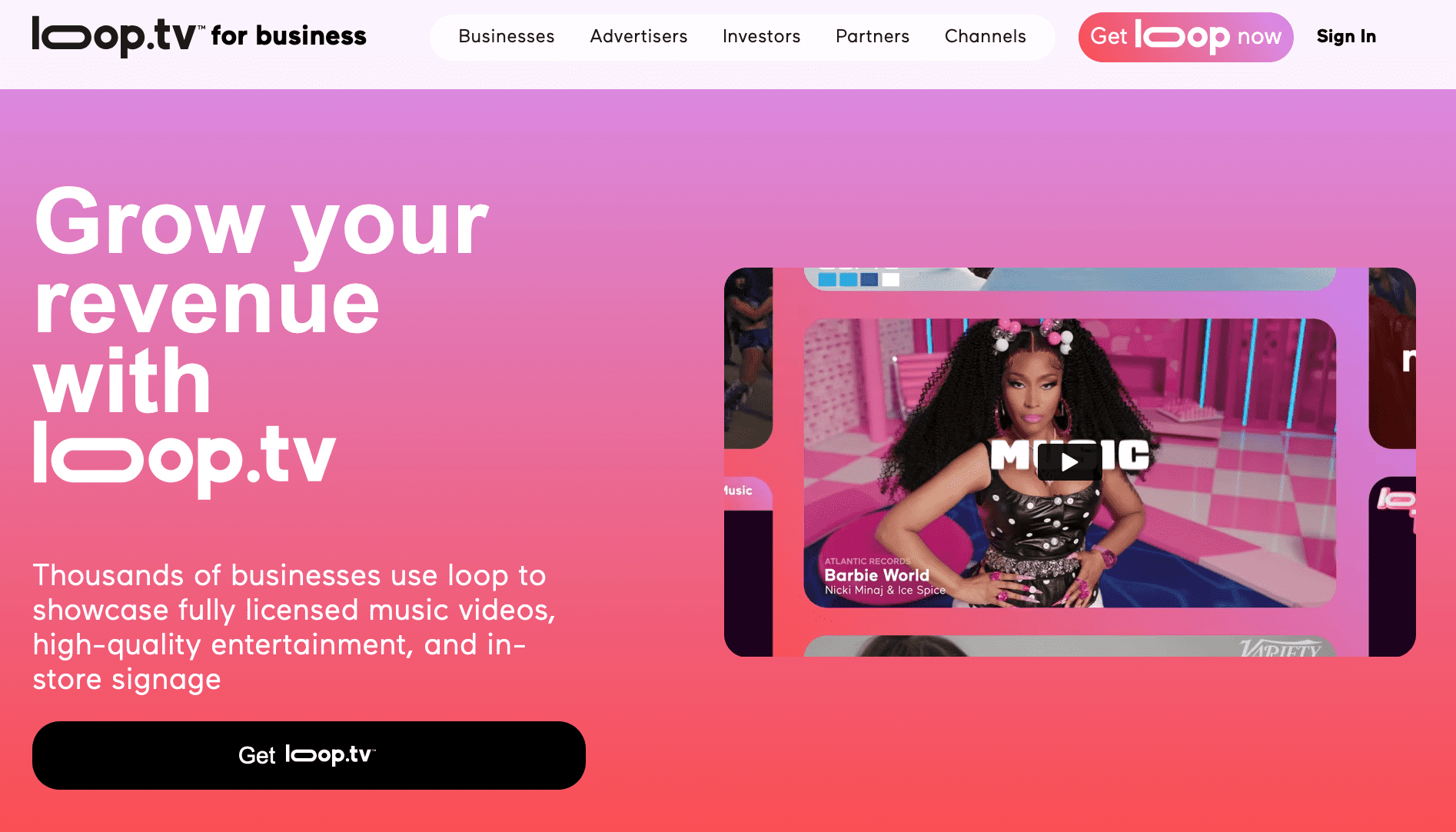 Loop.tv home page