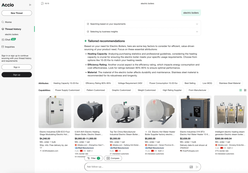 Alibaba's Accio AI search engine
