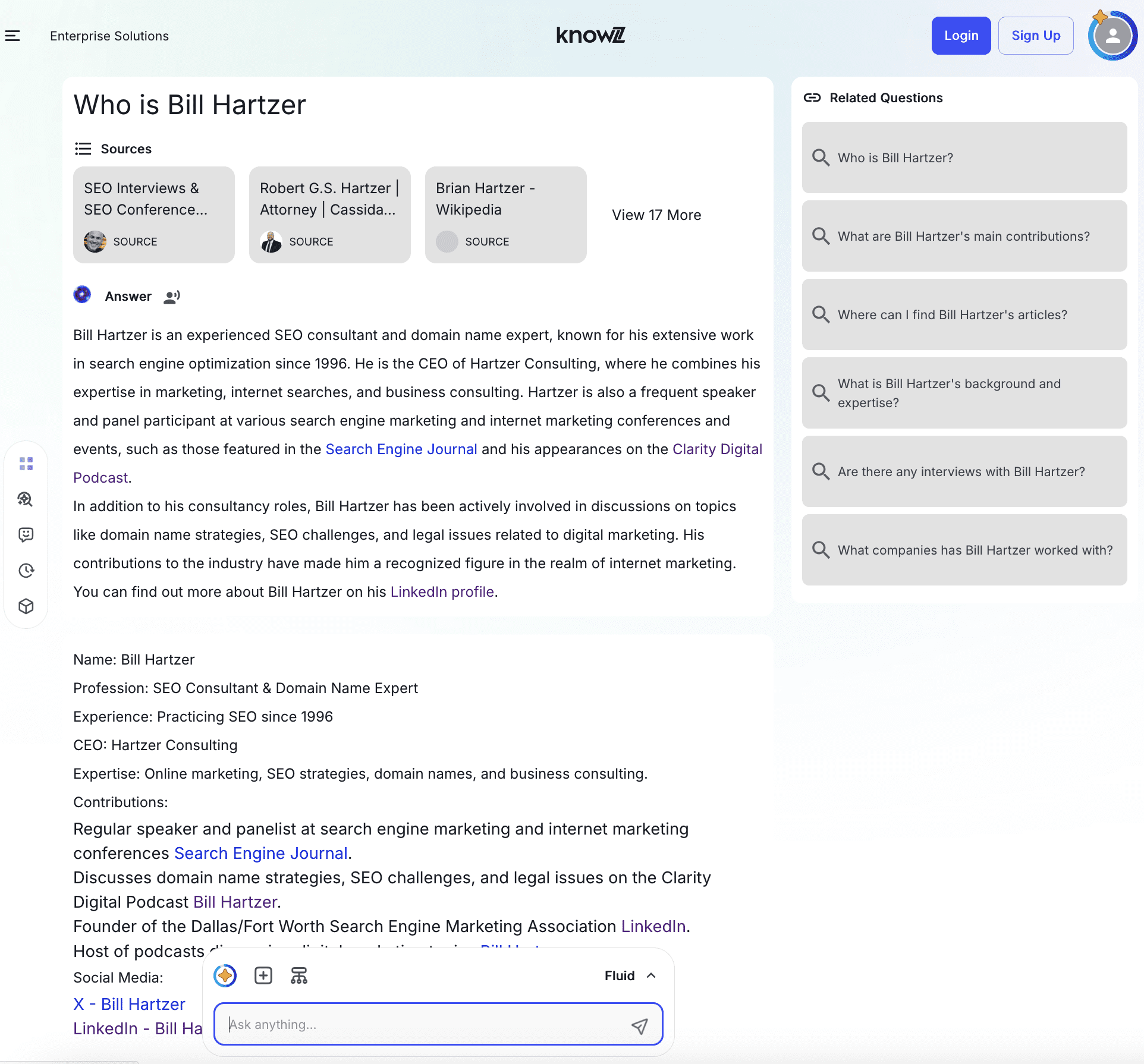 who is bill hartzer