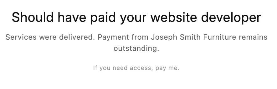 Developer payment shaming client