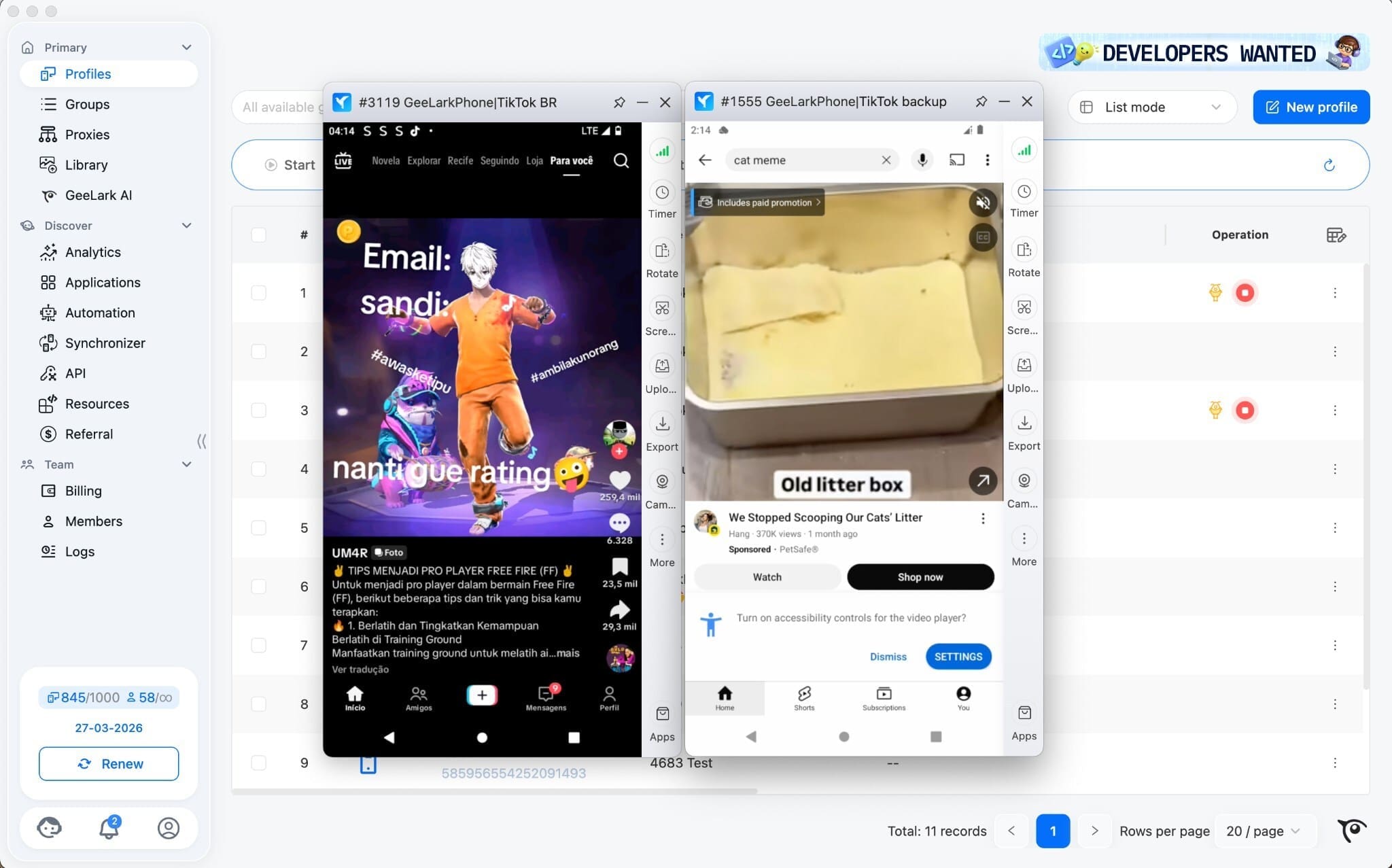 Running TikTok and YouTube on GeeLark’s cloud phones