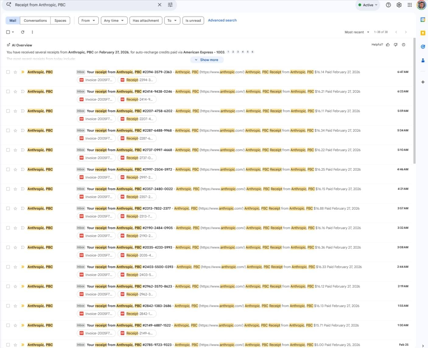 vibe coding api charges