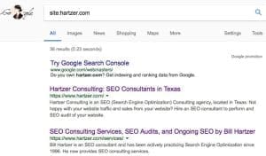 hartzer.com pages indexed