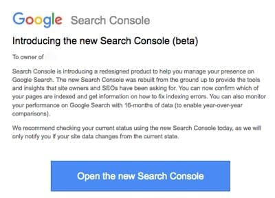 new google search console