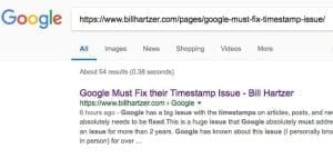 Google timestamp bug