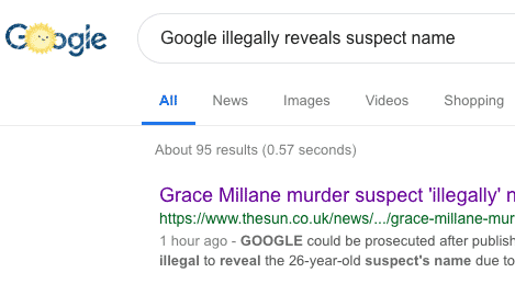 Google illegally reveals suspect name