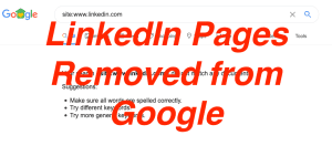 linkedin pages removed from Google