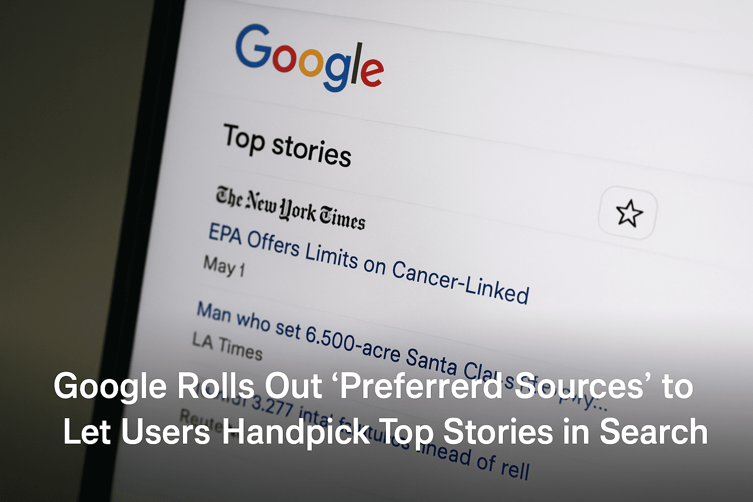 Google rolls out Preferred Sources feature